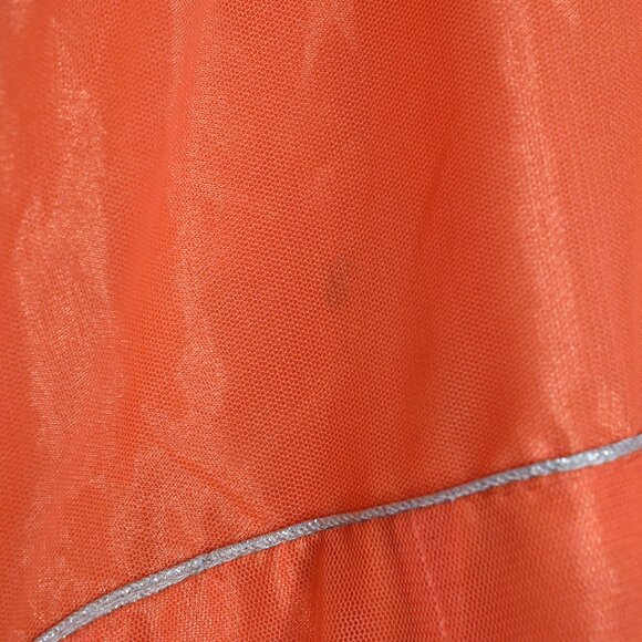 Stunning Orange & Gold Embroidered Anarkali Gown Indian Dress Suit Wedding - Picture 16 of 16